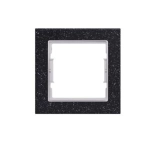 Πλαίσιο Μονό Διακοπτών και Πριζών Elitra Plus Corian® Black Quartz