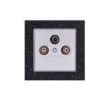 Πρίζα Μεταλλική TV + R + Sat. Τερματική Elitra Plus Corian® Black Quartz
