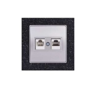 Πρίζα Τηλεφώνου Διπλή RJ12 C3 Elitra Plus Corian® Black Quartz