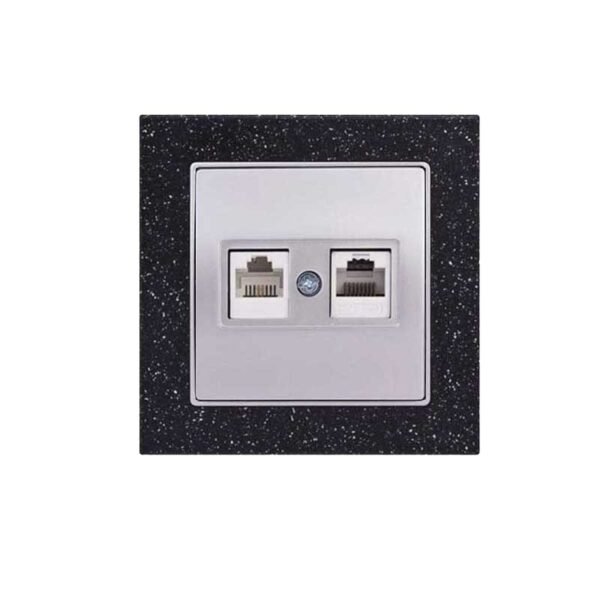 Πρίζα Τηλεφώνου Διπλή RJ12 C3 Elitra Plus Corian® Black Quartz
