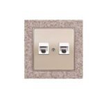 Πρίζα Data RJ45 Διπλή C6 Elitra Plus Corian® Sand Stone