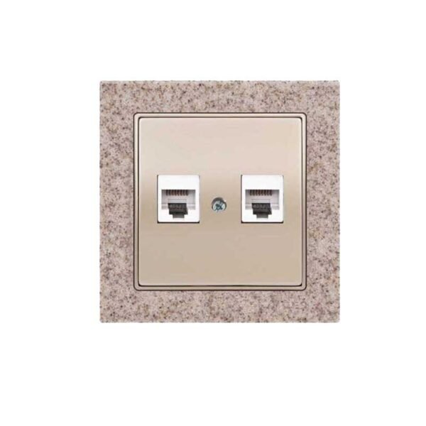 Πρίζα Τηλεφώνου Διπλή RJ12 C3 Elitra Plus Corian® Sand Stone