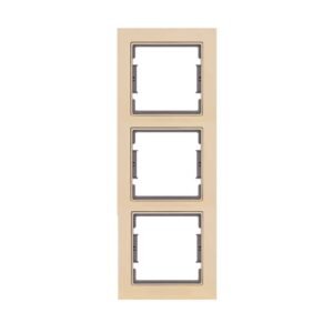 Πλαίσιο Διακοπτών Τριπλό Κάθετο Elitra Plus Μέταλλο Steel Satin