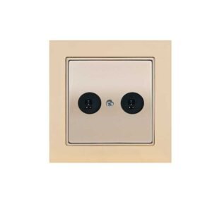 Πρίζα Μεγαφώνου Διπλή Stereo Elitra Plus Μέταλλο Steel Satin