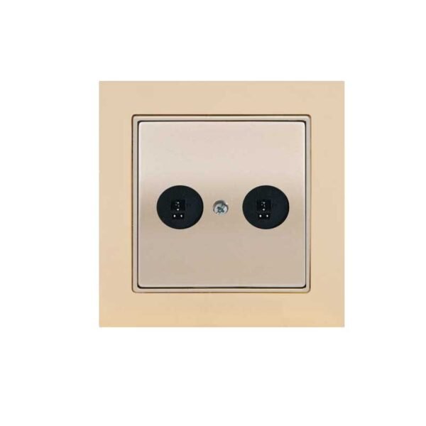 Πρίζα Μεγαφώνου Διπλή Stereo Elitra Plus Μέταλλο Steel Satin