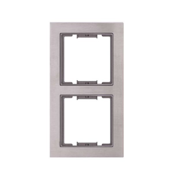 Πλαίσιο Διακοπτών Διπλό Κάθετο Elitra Plus Μέταλλο Stainless Steel