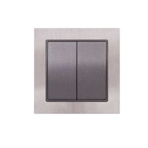 Διακόπτης Διπλός Αλλέ Ρετούρ Μέταλλο Elitra Plus Stainless Steel