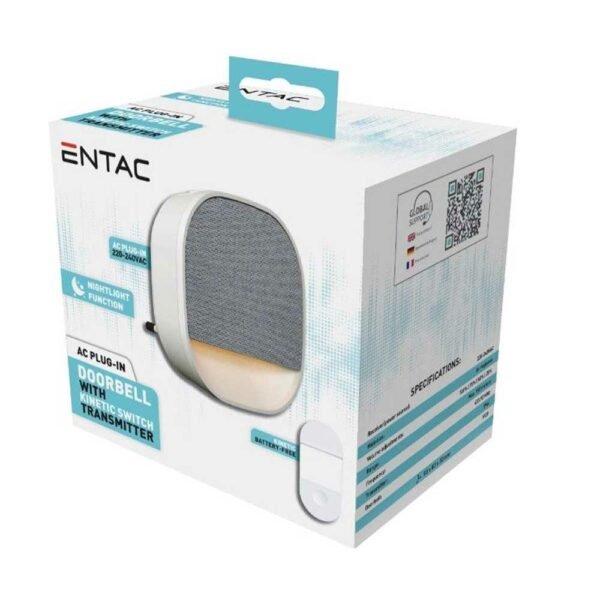 Entac Κουδούνι AC Plug-in, με φως νυκτός και Κινητικό Διακόπτη