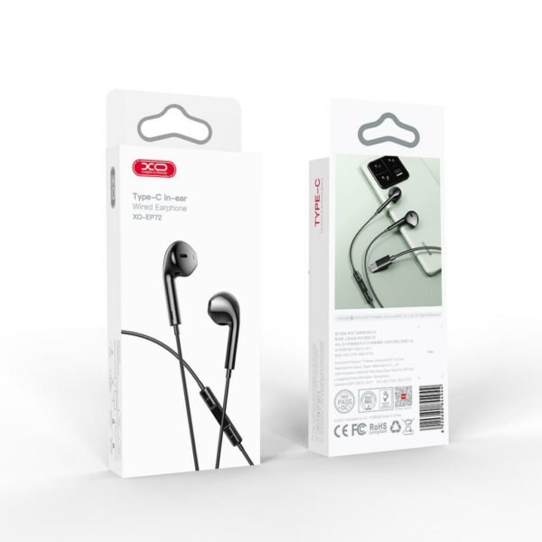 XO EP72 2ης Γενιάς Type-C Handsfree Μαύρο Με Ψηφιακή Αποκωδικοποίηση - Image 2