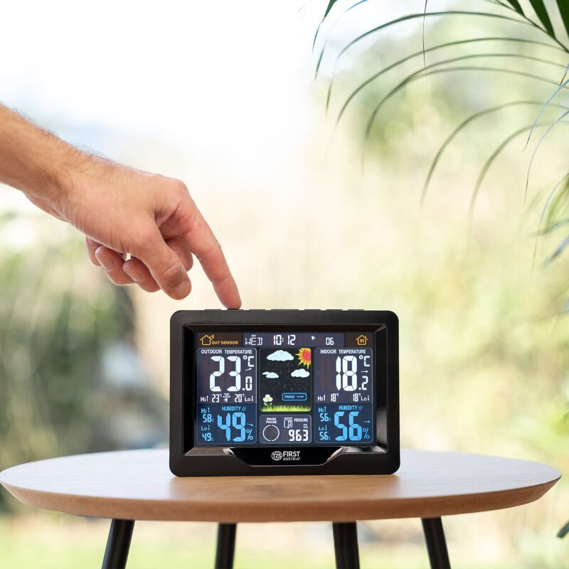 First Austria FA-2461-8 Ασύρματος μετεωρολογικός σταθμός με αισθητήρα εξωτερικού χώρου, έγχρωμη οθόνη και ξυπνητήρι - Image 6