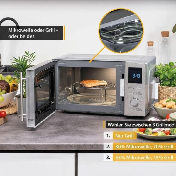 First Austria FA-5002 Ιnox φουρνάκι μικροκυμάτων 700W-grill 800W – μικτά 20L - Image 9