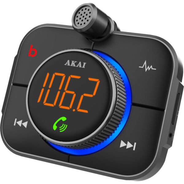 Akai FMT-95BT FM transmitter και φορτιστής με Bluetooth, micro SD, Fast Charge USB & USB Type-C, LED και Hands Free - Image 5