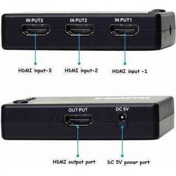 Osio HDVS-310 HDMI switch 3 σε 1 1080p με τηλεχειριστήριο - Image 3