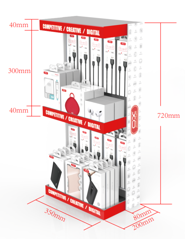 XO ZSJ002 Double deck desktop display rack  720x300x200