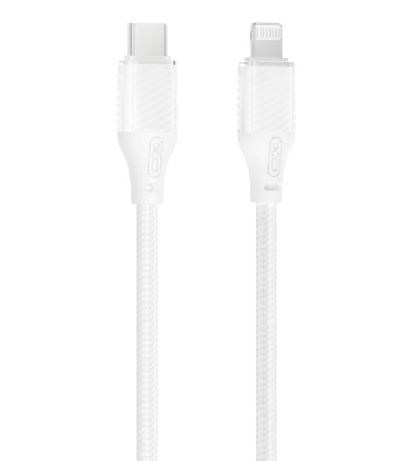 XO NB-Q291A Braided Lightning σε Type-c 27W Καλώδιο Λευκό