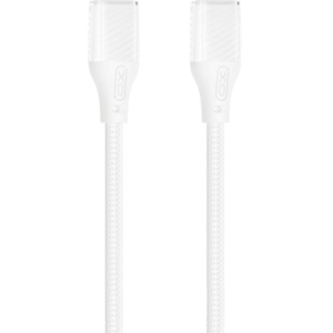 XO NB-Q291B Braided Type-c σε Type-c 60W Καλώδιο Δεδομένων Λευκό