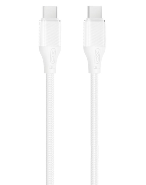 XO NB-Q291B Braided Type-c σε Type-c 60W Καλώδιο Δεδομένων Λευκό