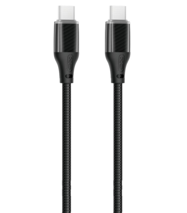XO NB-Q291B Braided Type-c σε Type-c 60W Καλώδιο Δεδομένων Μαύρο