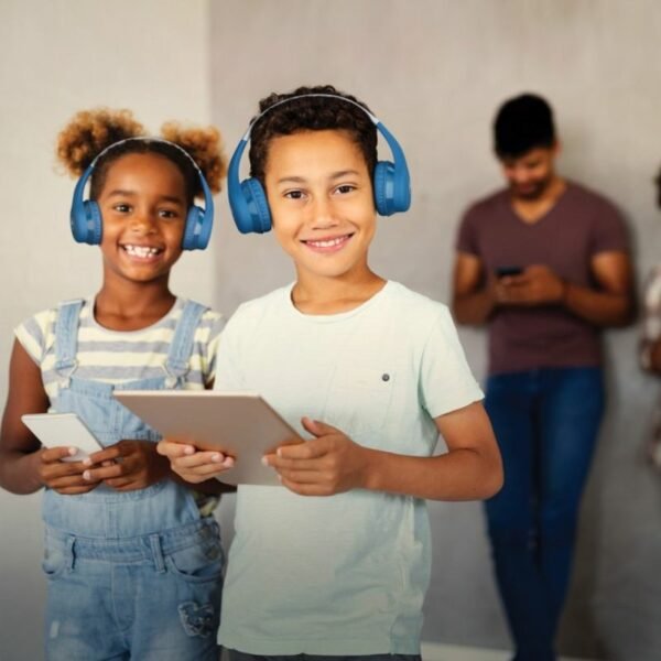 Motorola Moto JR300 BL Μπλε ασύρματα on ear Bluetooth παιδικά ακουστικά με splitter - Image 11