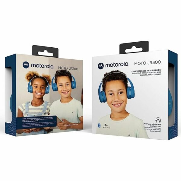 Motorola Moto JR300 BL Μπλε ασύρματα on ear Bluetooth παιδικά ακουστικά με splitter - Image 9