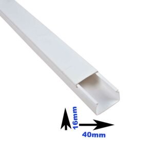 Κανάλι Αυτοκόλλητο Elmark 40x16 Πλαστικό Λευκό Βέργα 2μ Μήκος