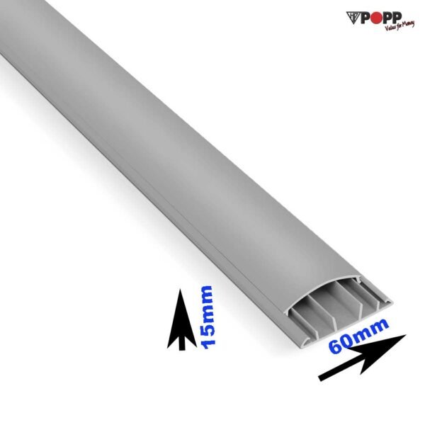 Κανάλι Δαπέδου 60x15mm Γκρί Βέργα 2μ Μήκος
