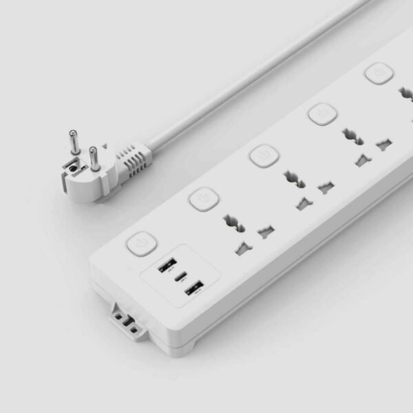 XO WL19 (EU) long row 5AC jack+USB-A+1USB-C with independent switch - Image 2
