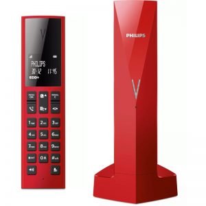 Philips M3501R/GRS Κόκκινο (Ελληνικό Μενού) Ασύρματο τηλέφωνο με ανοιχτή ακρόαση