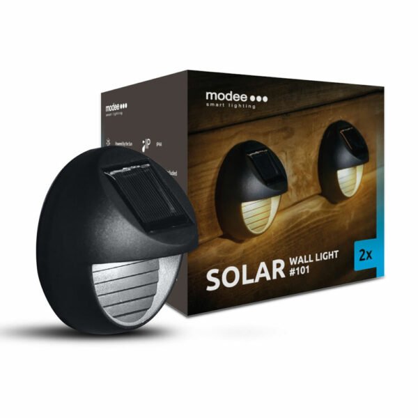 Modee Απλίκα Ηλιακή 6 lumens Ø80x45mm 2 Τεμάχια