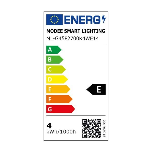 Modee LED Filament Σφαιρική 4W E14 360° Θερμό Λευκό 2700K Υψηλής Φωτεινότητας - Image 2