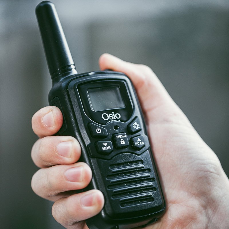 Osio OPM-1050 Mαύρο Επαναφορτιζόμενο PMR Walkie Talkie με φακό και καλώδιο 8 km – 0.5W - Image 12