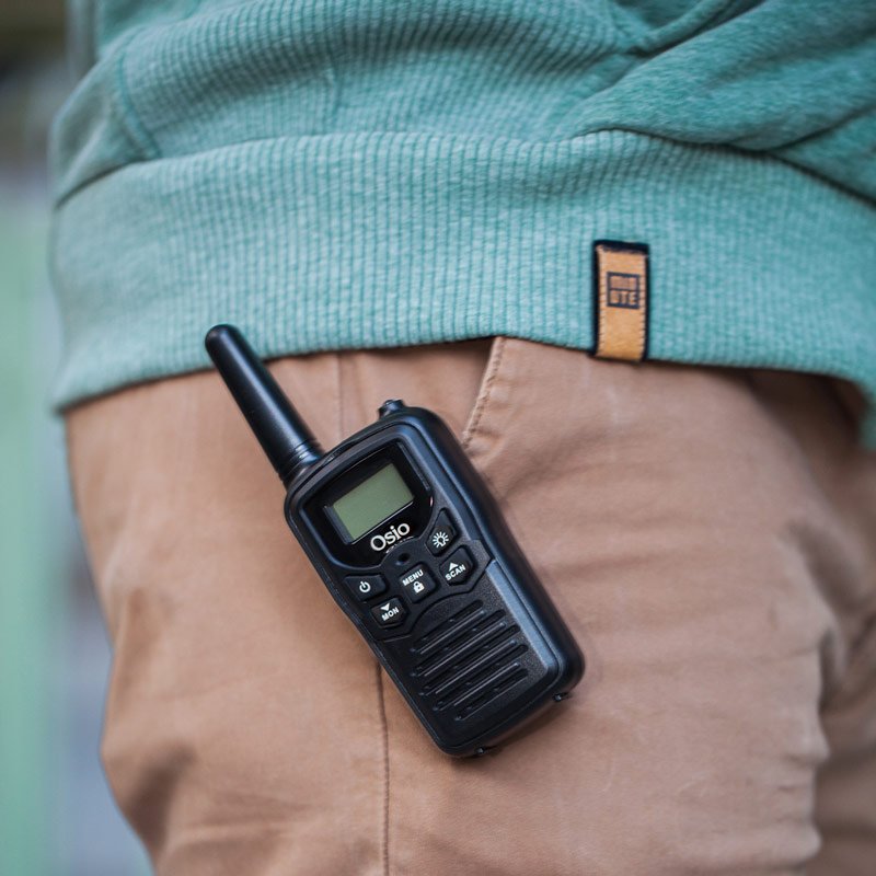 Osio OPM-1050 Mαύρο Επαναφορτιζόμενο PMR Walkie Talkie με φακό και καλώδιο 8 km – 0.5W - Image 9