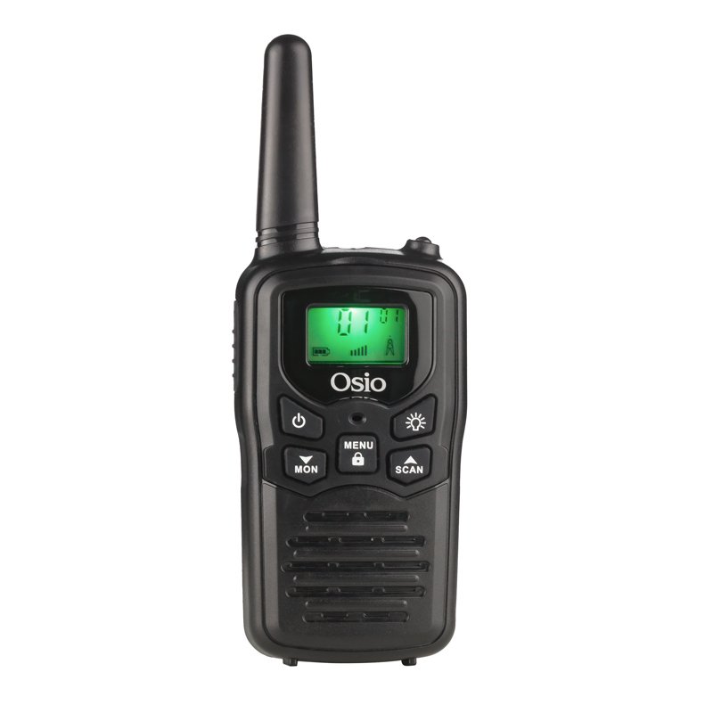 Osio OPM-1050 Mαύρο Επαναφορτιζόμενο PMR Walkie Talkie με φακό και καλώδιο 8 km – 0.5W - Image 2