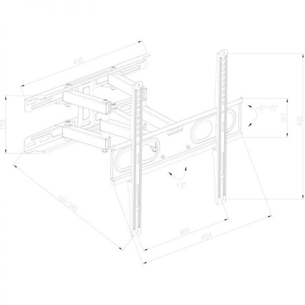 Osio OSM-5870 Βάση τηλεόρασης 32″ – 70″ – VESA 600 x 400 - Image 2