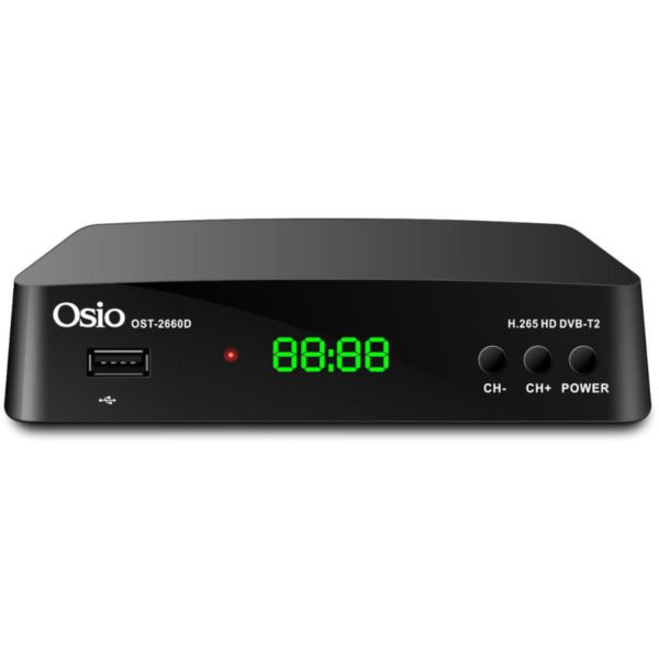Osio OST-2660D DVB-T/T2 Full HD H.265 MPEG-4 Ψηφιακός δέκτης με USB και χειριστήριο για TV & δέκτη - Image 3