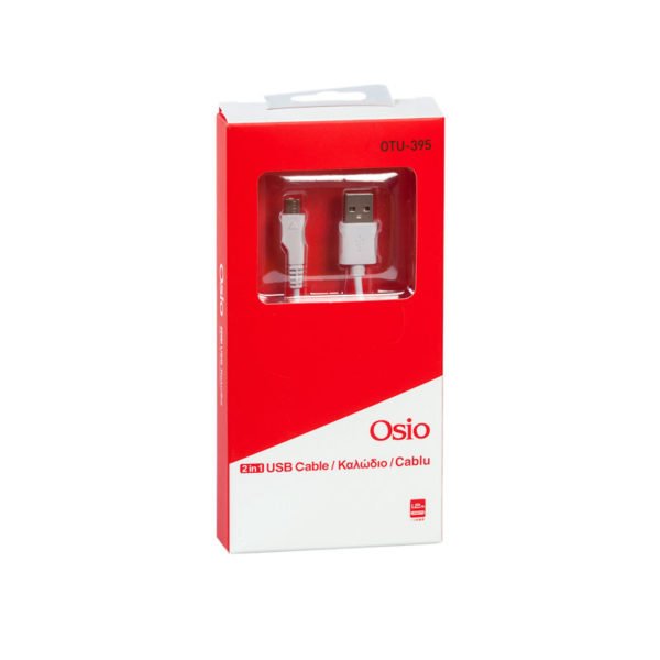 Osio OTU-395 Λευκό Καλώδιο USB σε micro USB 1.2 m - Image 3