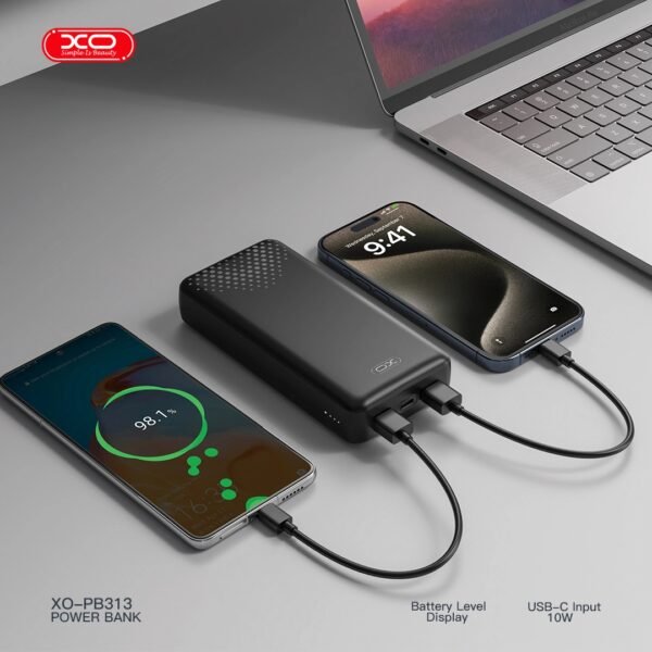 XO PB313 Powerbank 20000mAh Μαύρο - Image 2