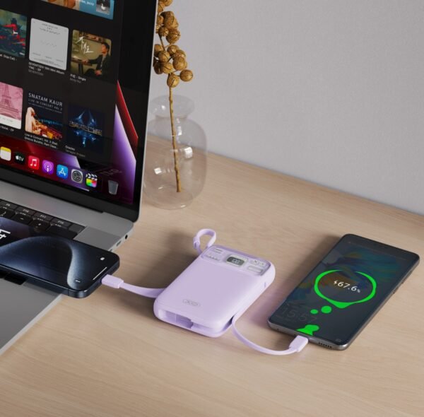 XO PR243 22.5W Powerbank Γρήγορης Φόρτισης 10000mAh Μωβ - Image 2
