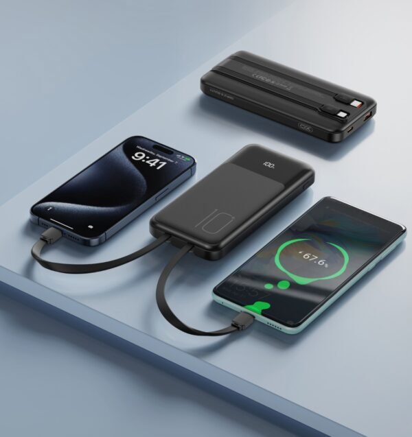 XO PR248 USB-C 20W / USB-A 22.5W Display Fast Charging Powerbank 10000mAh Μαύρο - Image 2