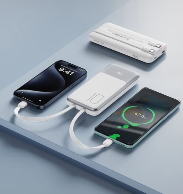 XO PR248 USB-C 20W / USB-A 22.5W Display Fast Charging Powerbank 10000mAh Λευκό - Image 2