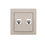 Πρίζα Τηλεφώνου Διπλή 2xRJ12 Daria Κρεμ