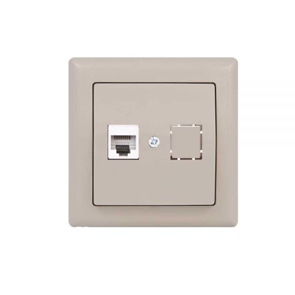 Πρίζα Data Μονή 1xRJ45 C6 Daria Κρεμ