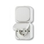 Στεγανός Διακόπτης A/R και Πρίζα Σούκο με Κάλυμμα Aqua-Top Λευκό