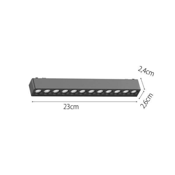 InLight Φωτιστικό LED 12W 3CCT για Ultra-Thin μαγνητική ράγα σε λευκή απόχρωση (by tuya and zigbee) D:23cmX2,4cm (T04605-WH) - Image 2