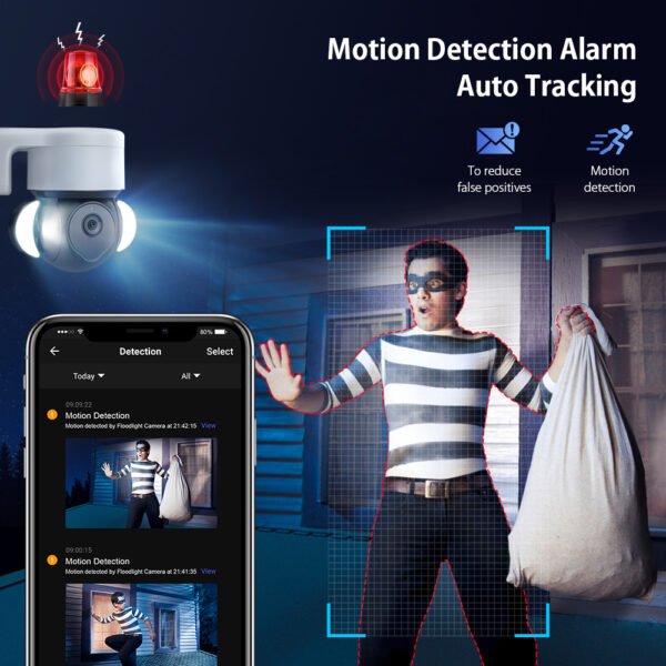 EDUP EH-3264P26 4K 8MP Smart Camera IP66 Outdoor Auto Tracking Two Way Audio Night Vision - Image 5