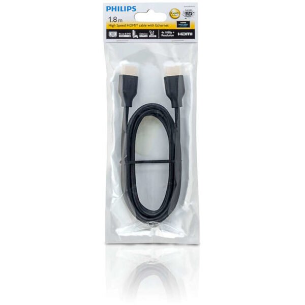 Philips SWV5401H/GRS Επιχρυσωμένο καλώδιο HDMI High Speed 4K με ethernet αρσενικό σε αρσενικό 1.8 m - Image 2