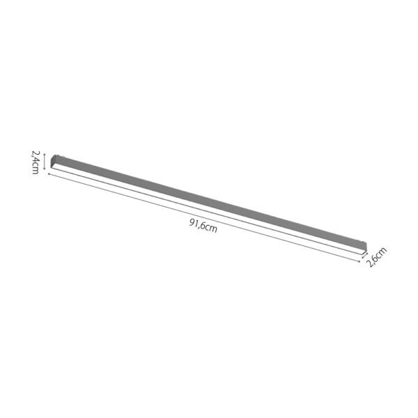 InLight Φωτιστικό LED 30W 3000K για Ultra-Thin μαγνητική ράγα σε μαύρη απόχρωση D:91,6cmX2,4cm (T03201-BL) - Image 2