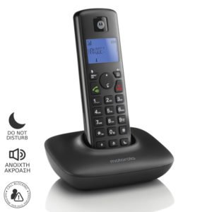 5514587-0109-Motorola T401+ Black (Ελληνικό Μενού) Ασύρματο τηλέφωνο με φραγή αριθμών