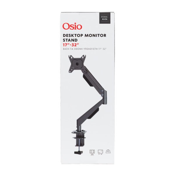 Οsio OSMA-4636 Μαύρη μονή βάση monitor 17″-32″ VESA 100×100 - Image 2