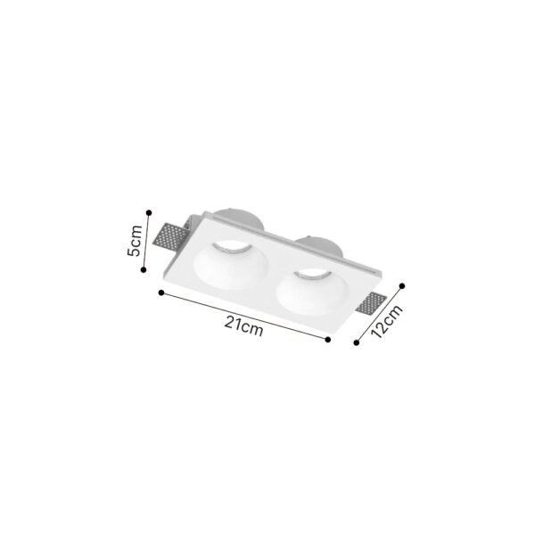 Inlight Χωνευτό σποτ από γύψο 2XGU10 D:21cm (Χ0015-WH) - Image 2